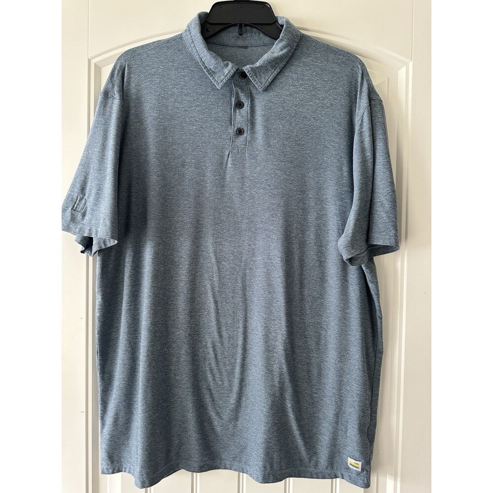 Vuori Strato Tech Polo Shirt Mens XL Heather Blue Stretch Performance V188